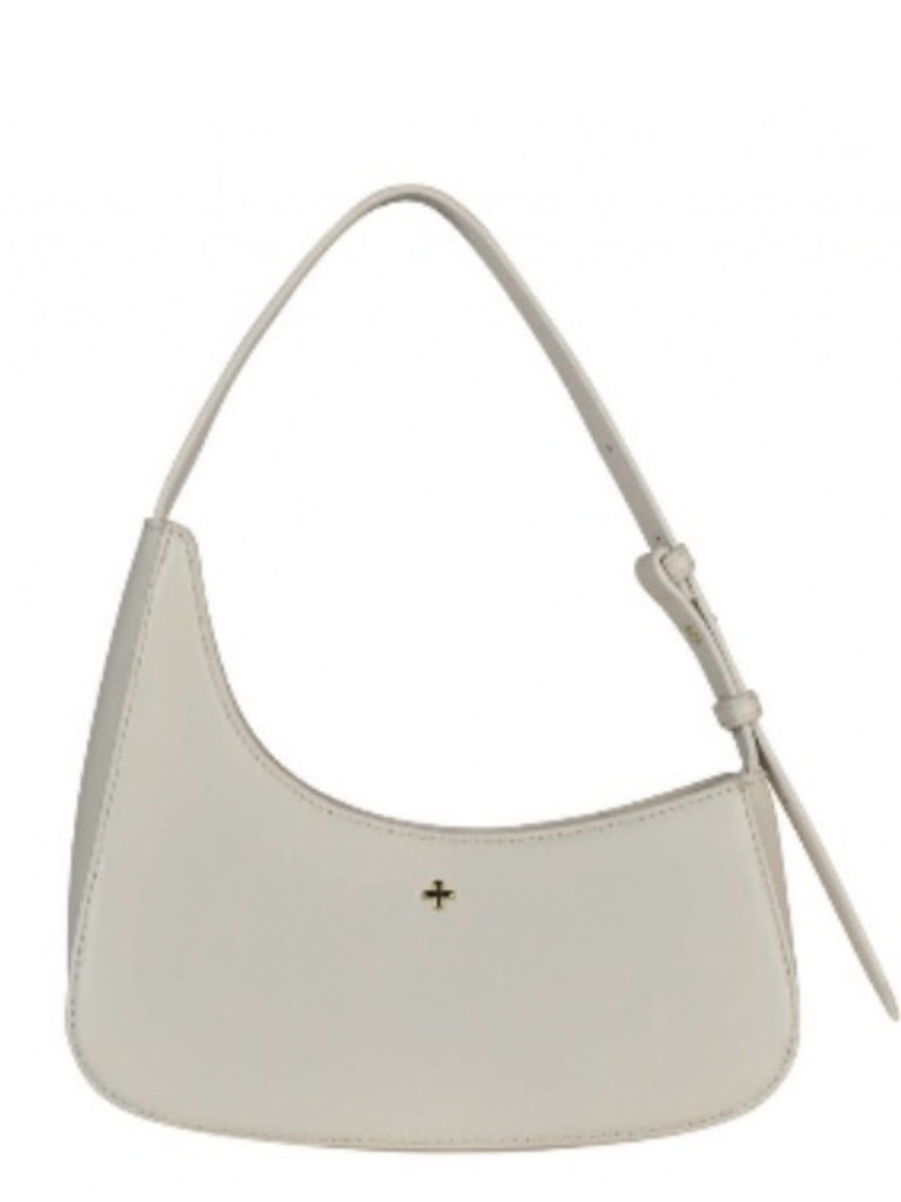 Peta + Jain Cream Crescent Shoulder Bag with Gold Accent